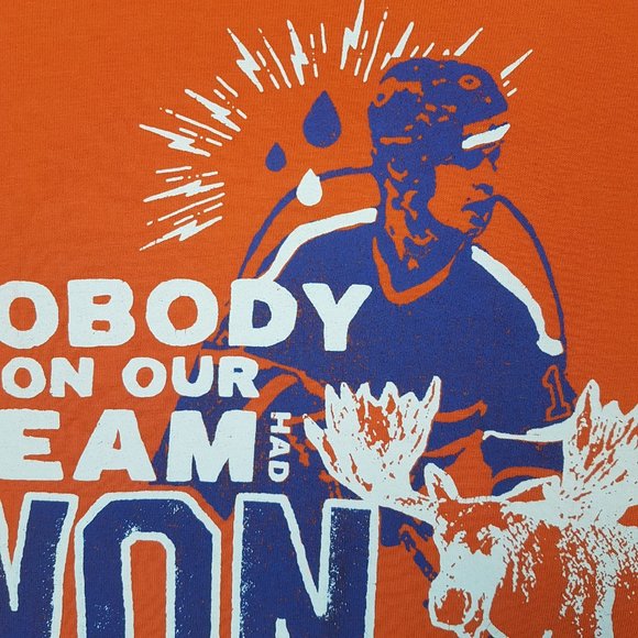 Vintage Molson Canadian Tee Shirt Large US L Edmonton Oilers 1984 Mark Messier - Picture 6 of 10